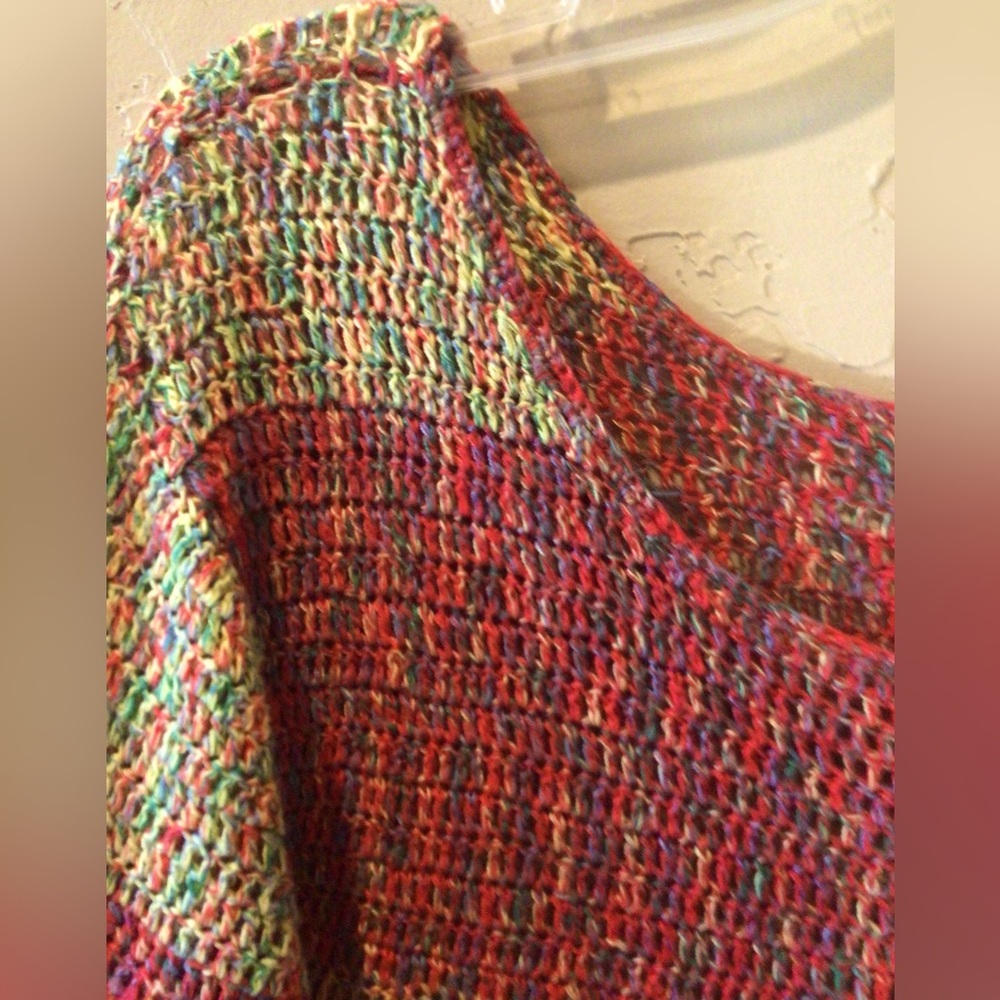 Multicolor Openweave Sweater Tunic